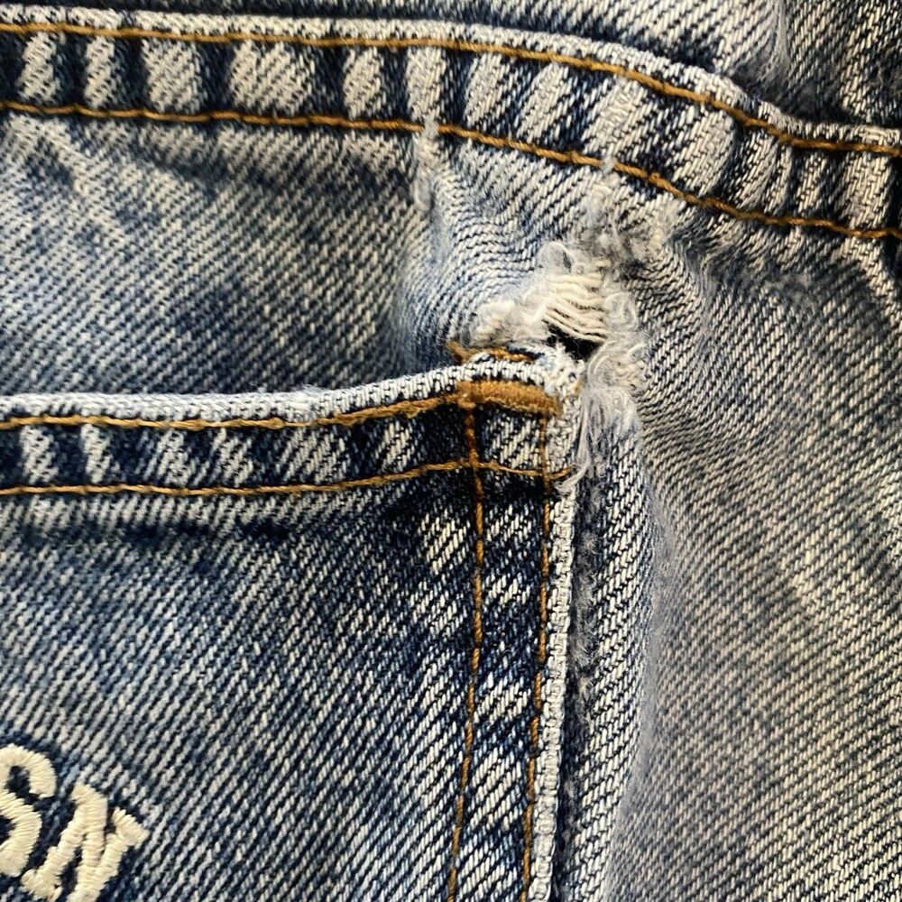 US Polo Assn Denim Y2K Carpenter Shorts Light Wash Size 40 Vintage 90s - Picture 9 of 16